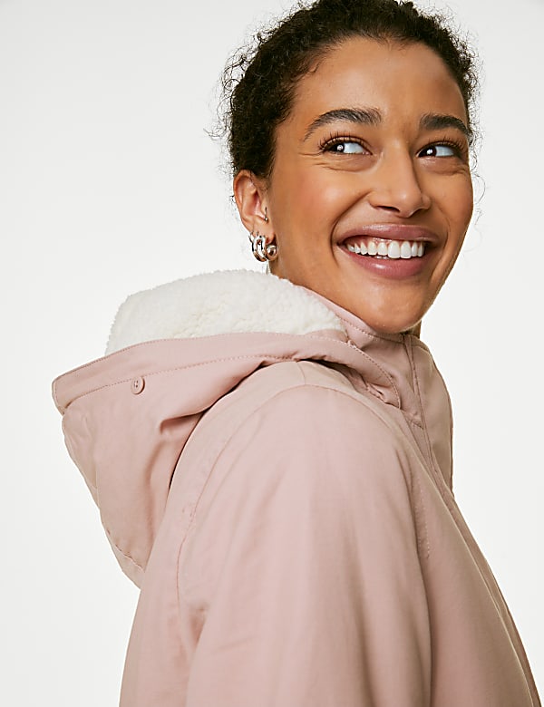 Borg lined parka womens clearance
