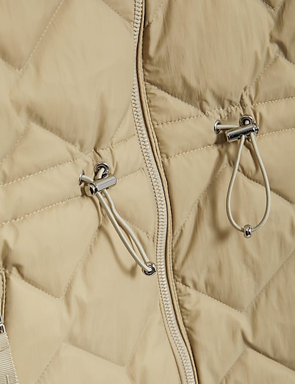 Feather & Down Quilted Hooded Puffer Jacket