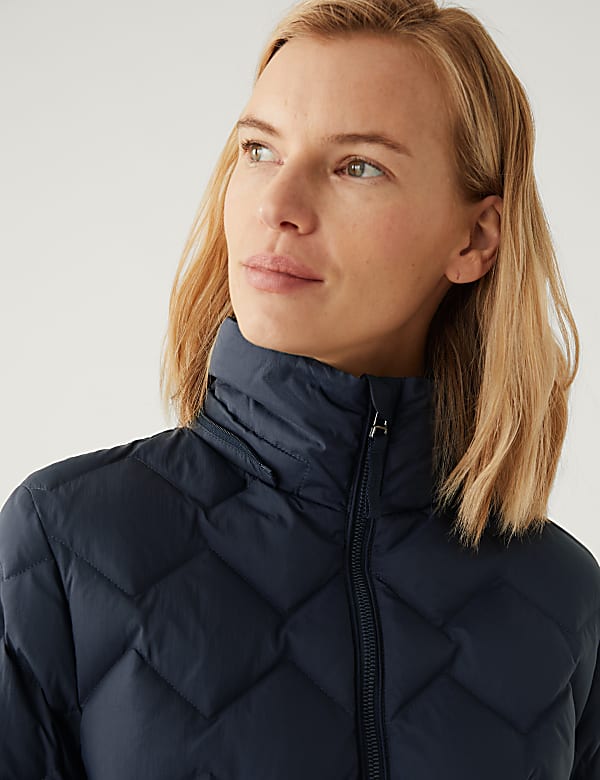 Feather & Down Quilted Hooded Puffer Jacket