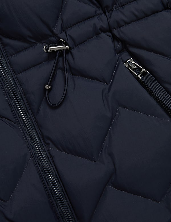 Feather & Down Quilted Hooded Puffer Jacket