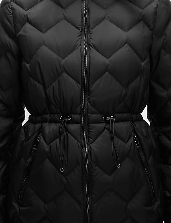 Feather & Down Quilted Hooded Puffer Jacket