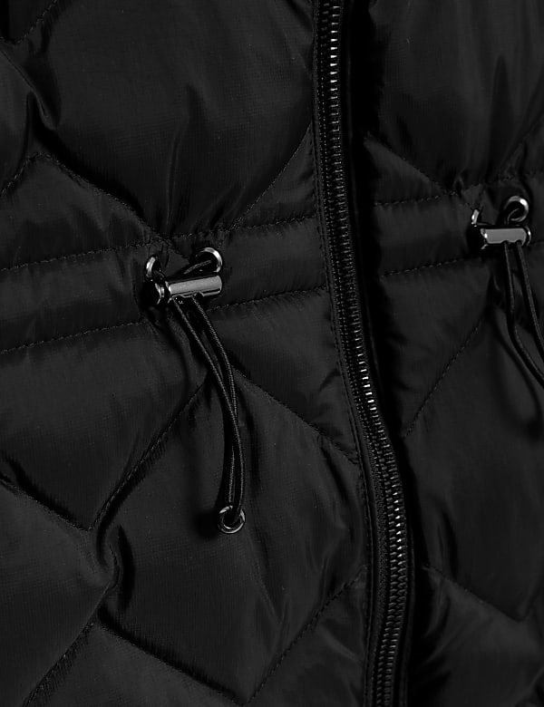 Feather & Down Quilted Hooded Puffer Jacket