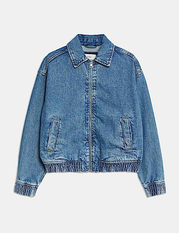Denim Relaxed Harrington Jacket - GR
