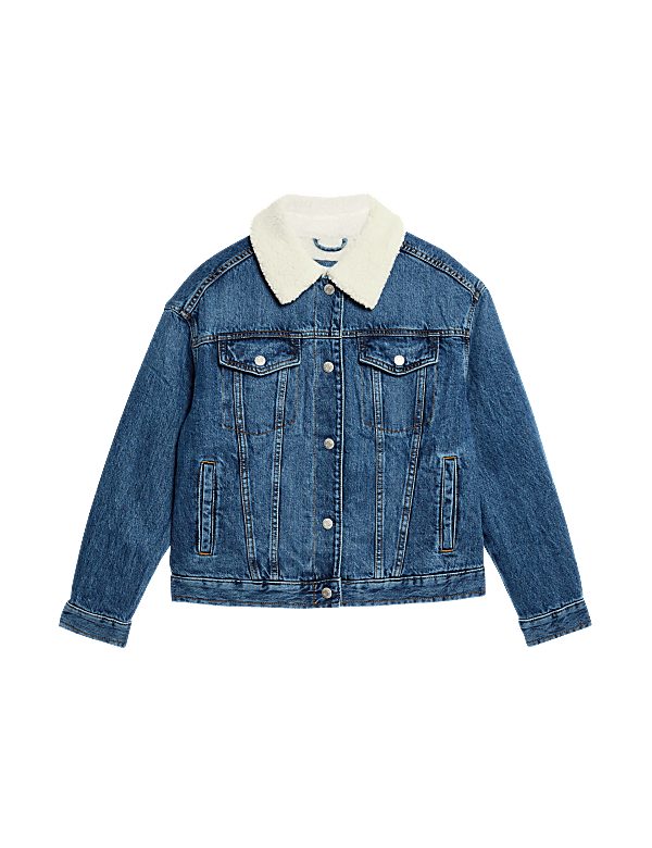 Borg lined denim jacket shop