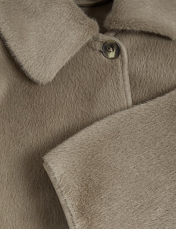 Faux Fur Collared Short Jacket