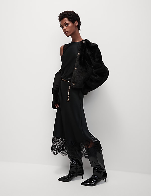 Faux Fur Collared Short Jacket