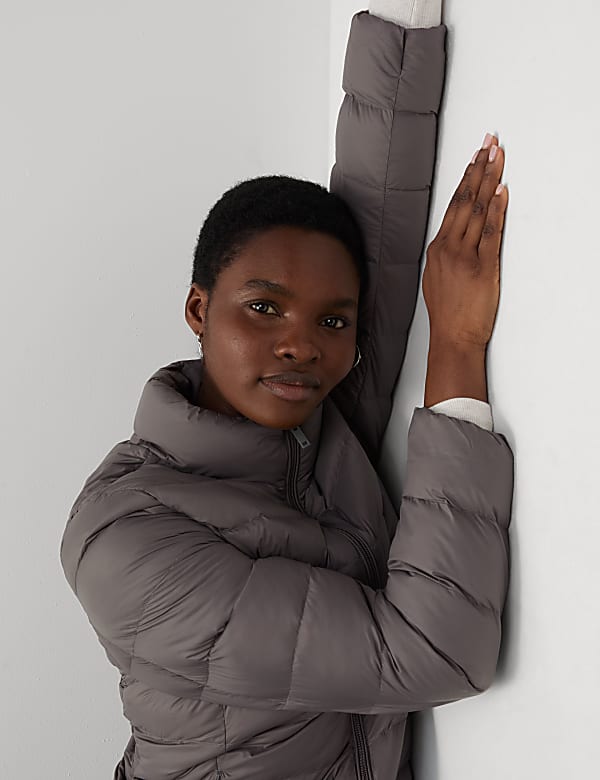 Feather & Down Quilted Packaway Puffer Jacket