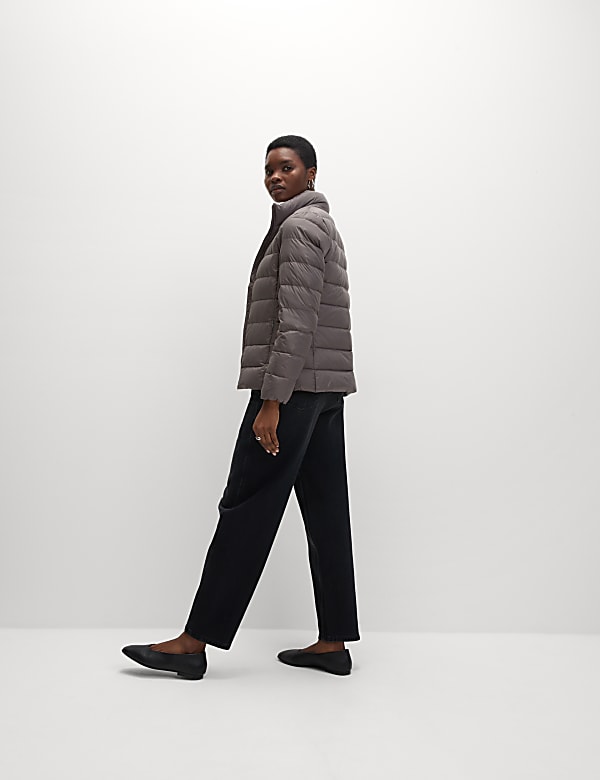 Feather & Down Quilted Packaway Puffer Jacket