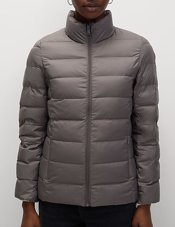 Feather & Down Quilted Packaway Puffer Jacket