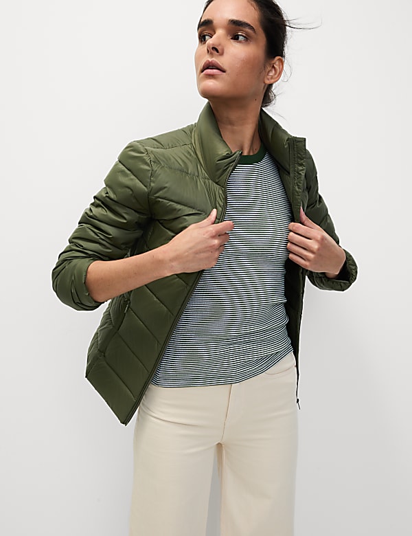 Feather & Down Quilted Packaway Puffer Jacket - LV