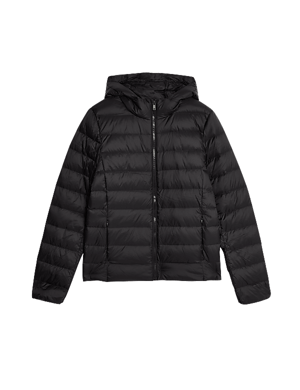 Feather & Down Hooded Packaway Relaxed Jacket