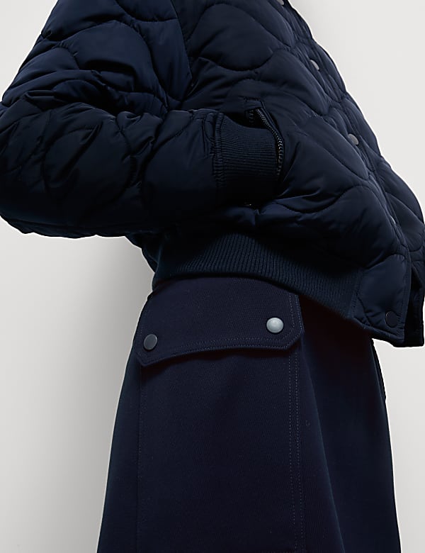Satin Quilted Relaxed Bomber Jacket