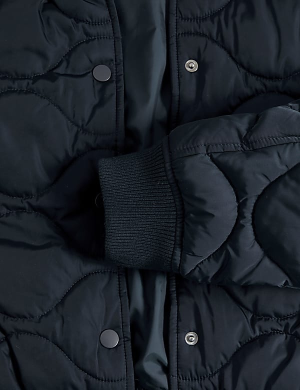 Satin Quilted Relaxed Bomber Jacket