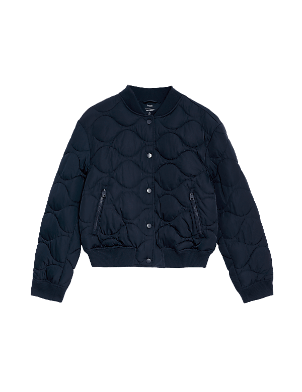 Satin Quilted Relaxed Bomber Jacket