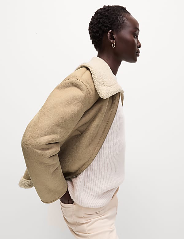 Faux shearling jacket outlet