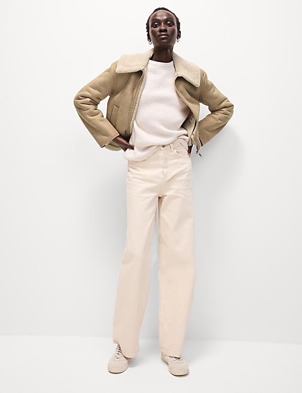 Faux Shearling Lightweight Jacket
