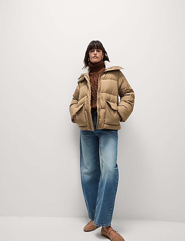 Stylish puffer jacket women's clearance