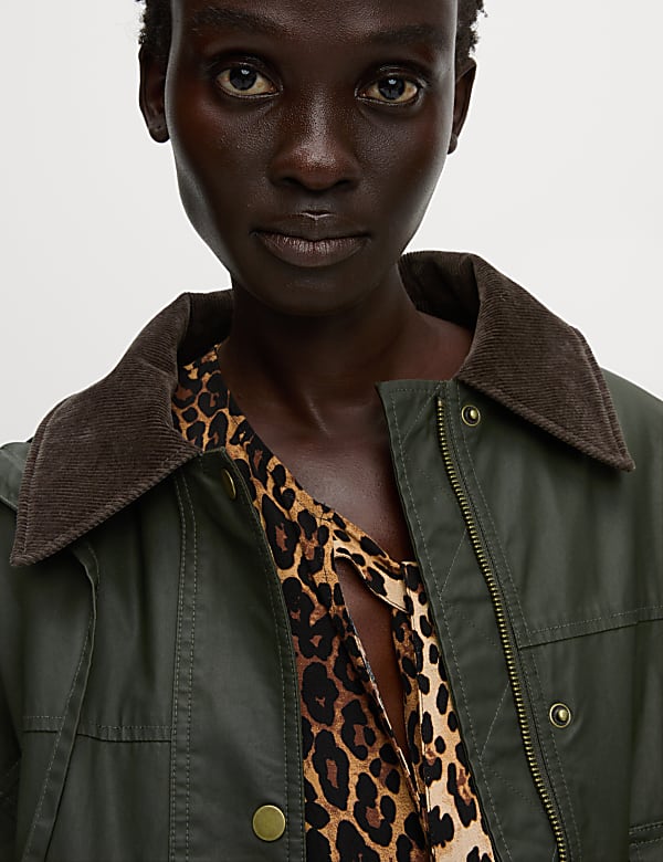 Waxed Hooded Short Jacket
