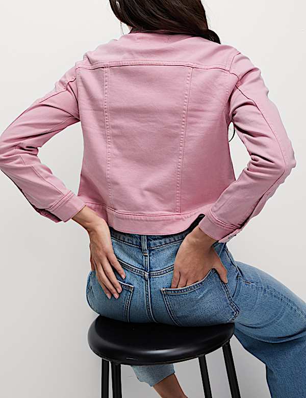 Cotton Rich Denim Jacket with Stretch - JP