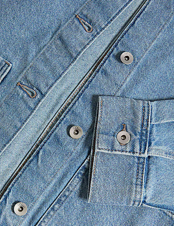 Jaket-Kemeja Denim Model Crop Katun Murni - ID