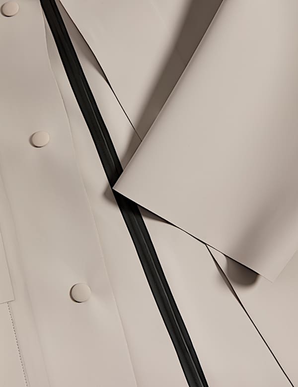 Rubber Hooded Clean Longline Parka Coat - AT