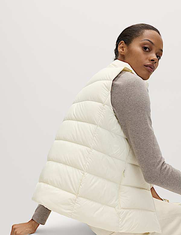 Feather & Down Packaway Funnel Neck Gilet - CZ