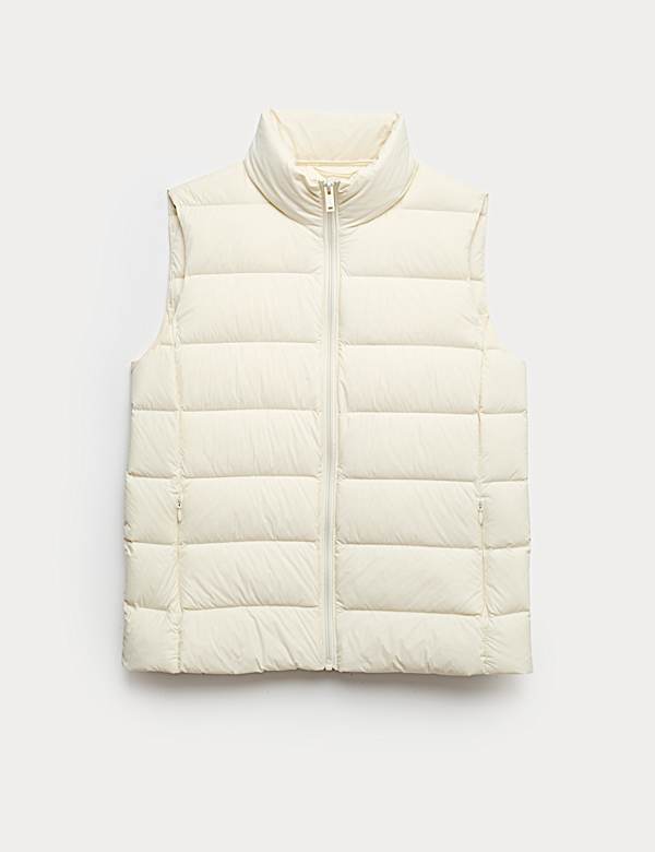Feather & Down Packaway Funnel Neck Gilet - CZ