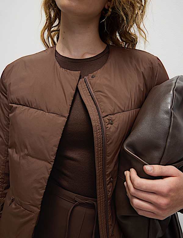 Jaket Liner dengan Bantalan Bulu & Bulu Bagian Dalam Angsa - ID