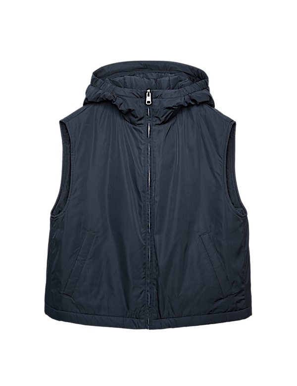 Waterproof Padded Hooded Cropped Gilet