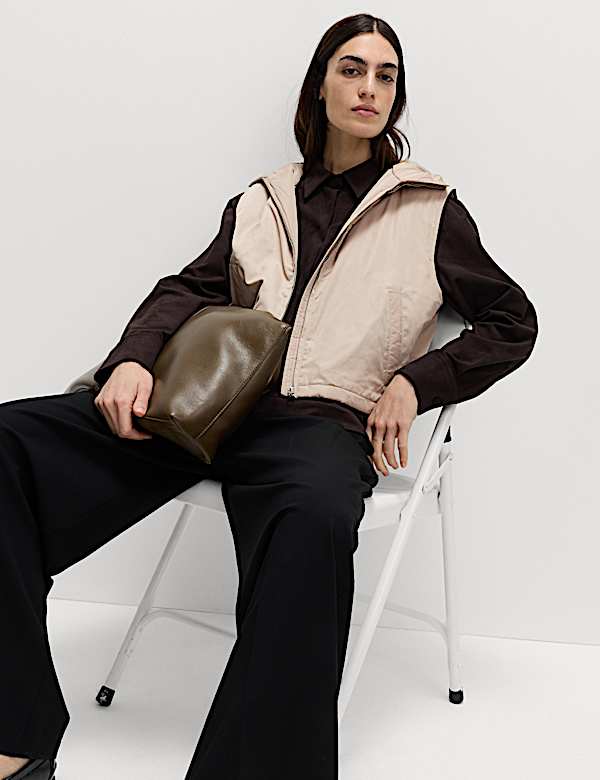 Waterproof Padded Hooded Cropped Gilet