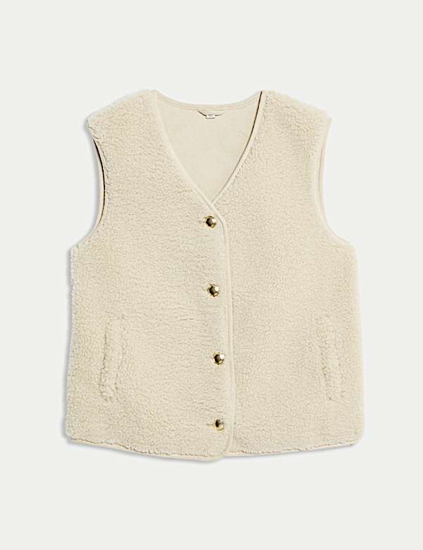 אפודה צמרירית עם כפתורים לכל האורך - IL