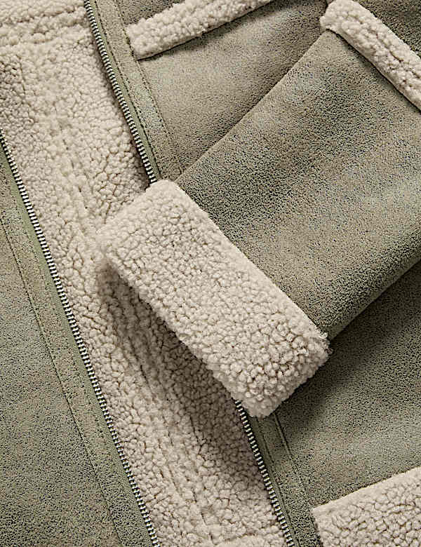 Faux Shearling Aviator Jacket