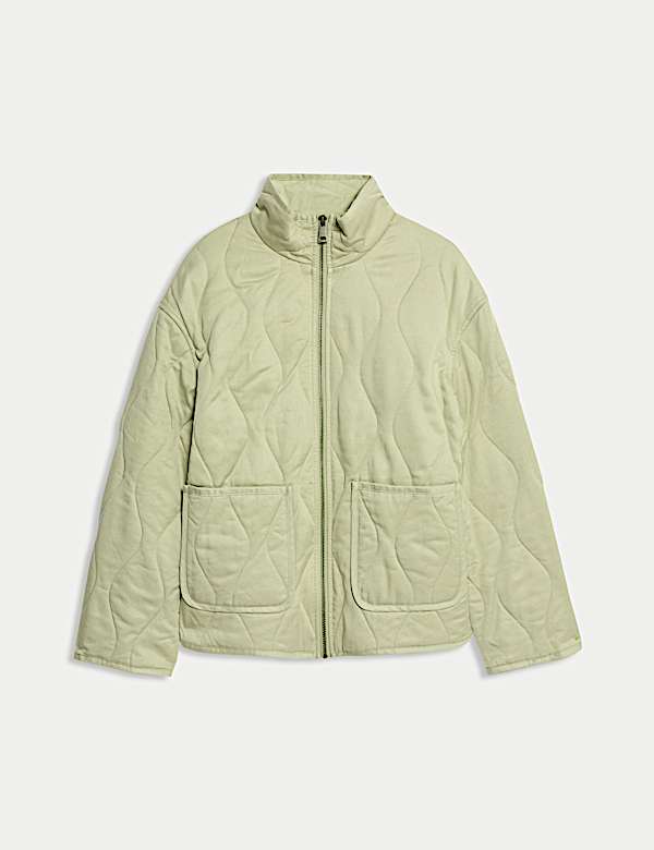 Quilted Funnel Neck Jacket