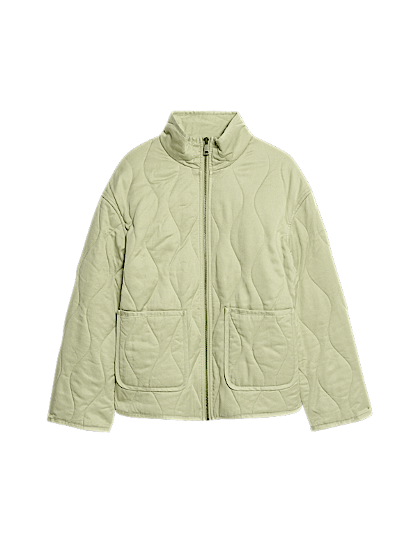 Quilted Funnel Neck Jacket