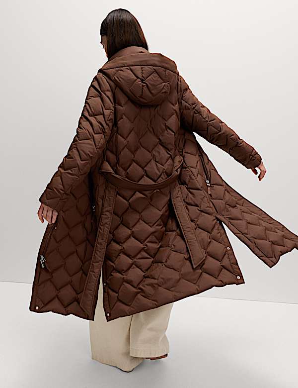 Feather & Down Quilted Zig Zag Coat - UA
