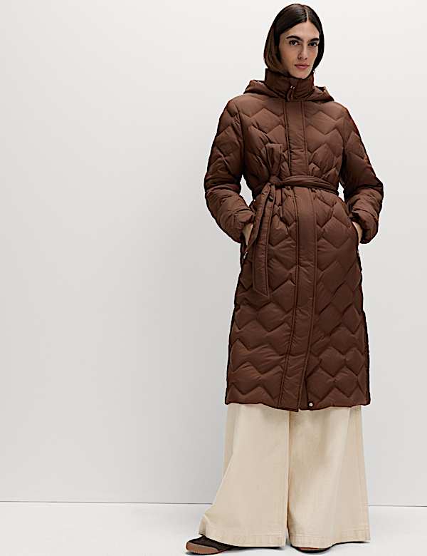 Feather & Down Quilted Zig Zag Coat - UA