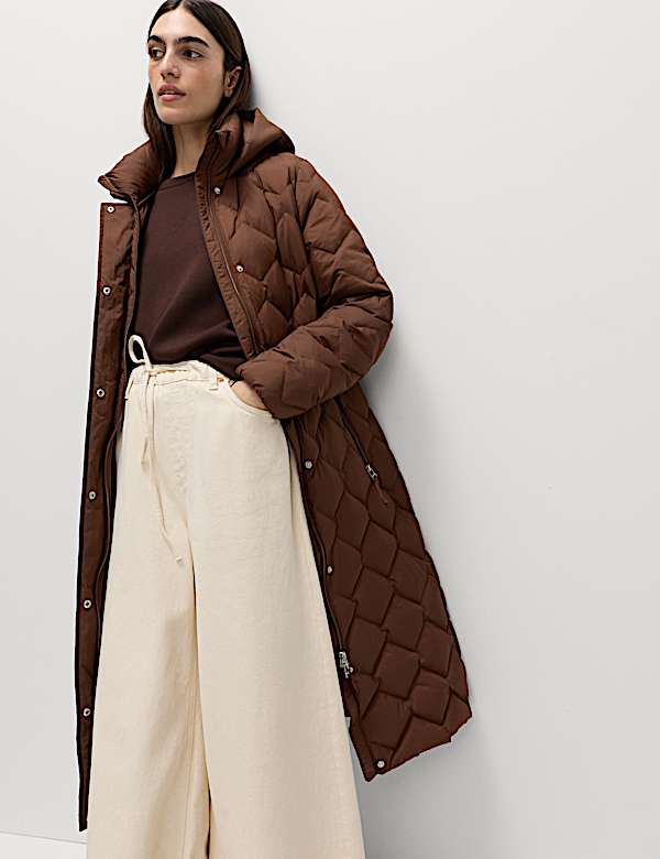 Feather & Down Quilted Zig Zag Coat - UA