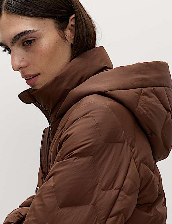 Feather & Down Quilted Zig Zag Coat - UA