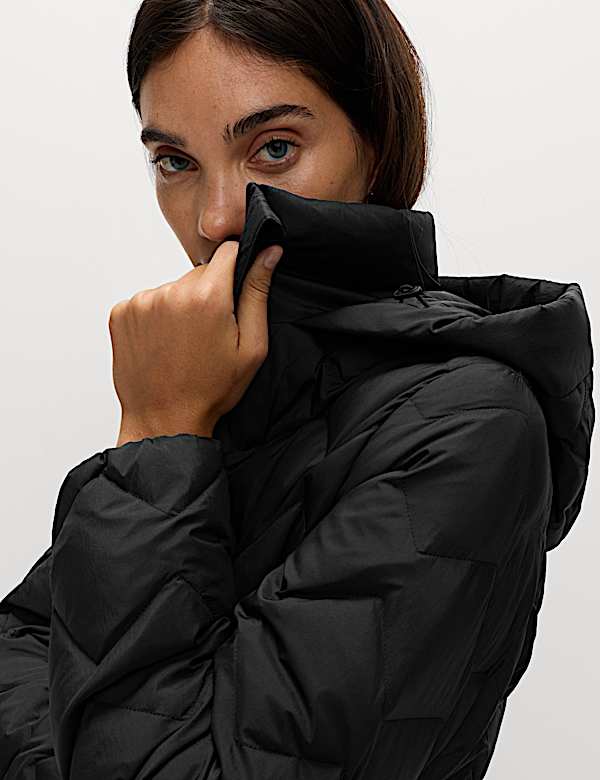 Feather & Down Quilted Zig Zag Coat - US