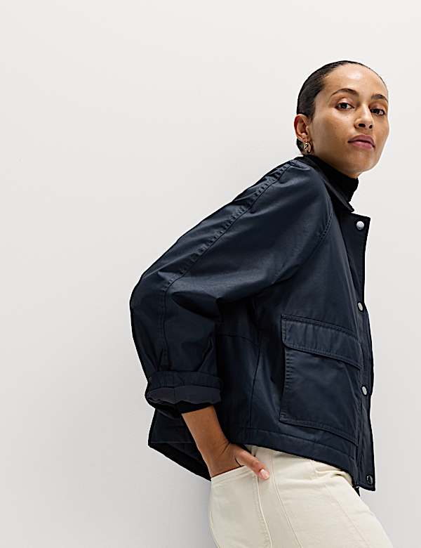 Waxed Look Short Utility Jacket - LU