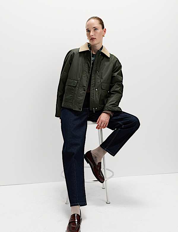 Waxed Look Short Utility Jacket - CA