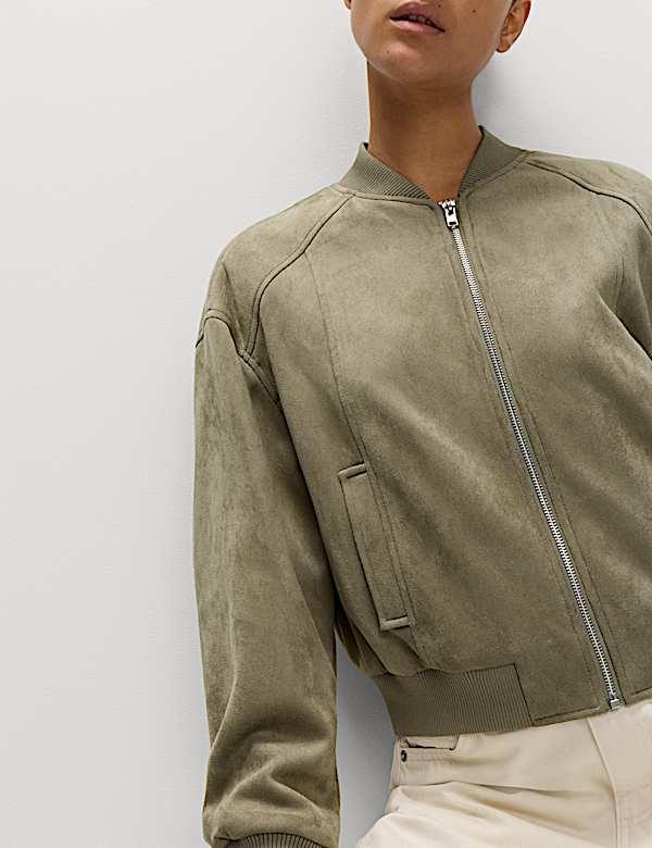 Suedette Lightweight Bomber Jacket