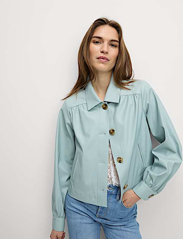 Faux Leather Cropped Jacket - JO