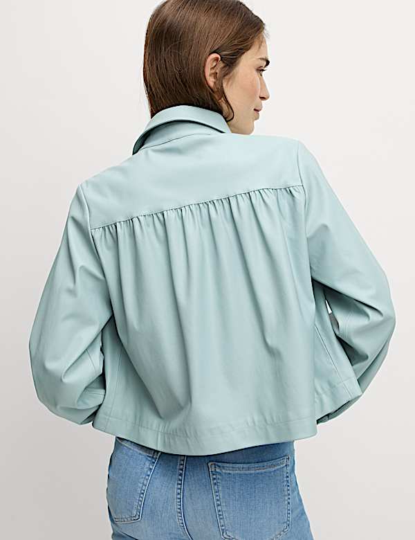 Faux Leather Cropped Jacket - JO