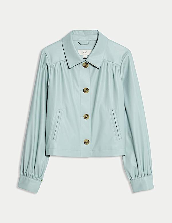 Faux Leather Cropped Jacket - JO