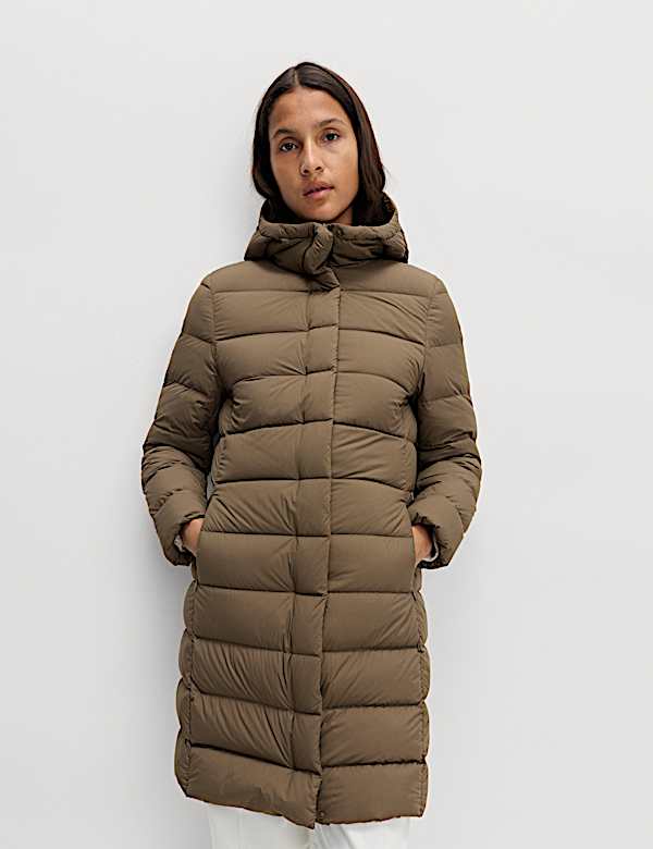 Mantel Isian Selimut Bertudung Bulu & Bulu Bagian Dalam Angsa - ID