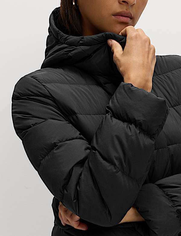 Feather & Down Hooded Duvet Coat - VN