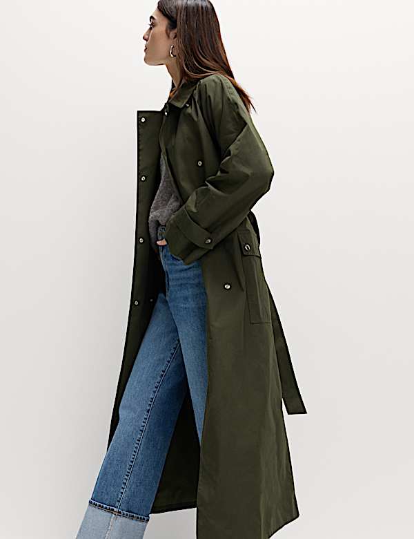 מעיל טרנץ' עם צווארון וכיסים בשילוב Stormwear™‎ - IL