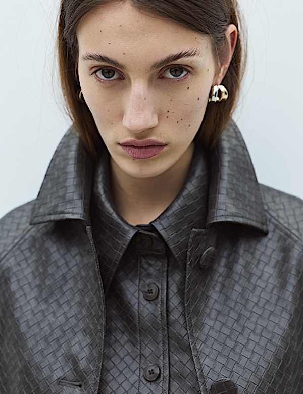 Textured Faux Leather Jacket - BE