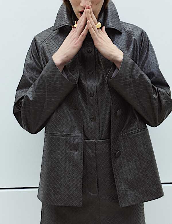 Textured Faux Leather Jacket - BE